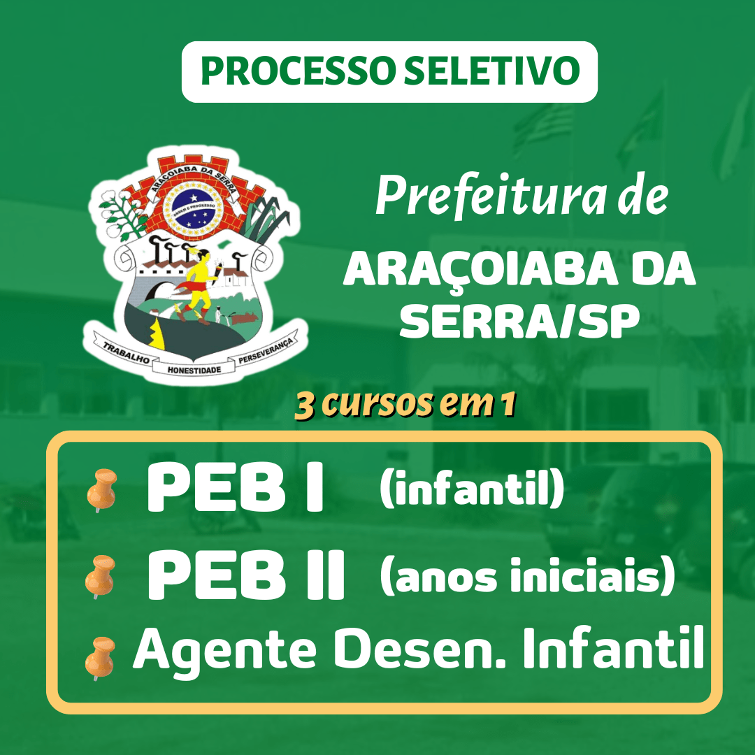 Prefeitura de Araçoiaba da Serra/SP - PEBI (infantil), PEBII (anos iniciais) e ADI